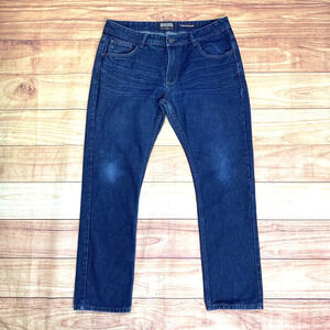 Michael Brandon Slim Straight Jeans Mens 36x30 Dark Wash Casual Work